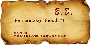 Borsenszky Deodát névjegykártya